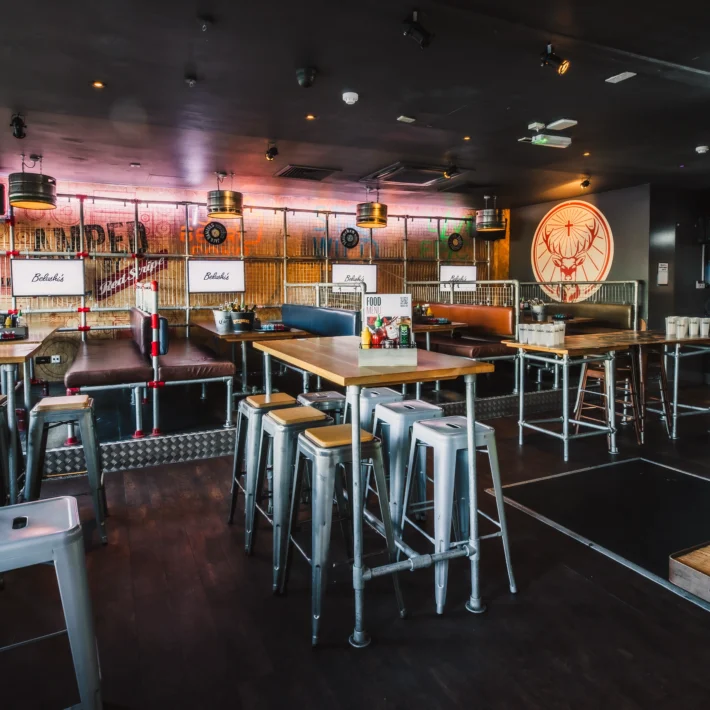 Belushi's Shepherd's Bush sports bar interior showing screens and seating for watching the World Cup live in West London